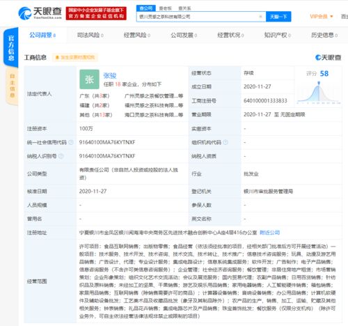 喜茶关联公司在银川成立新公司 拓展多元化业务布局